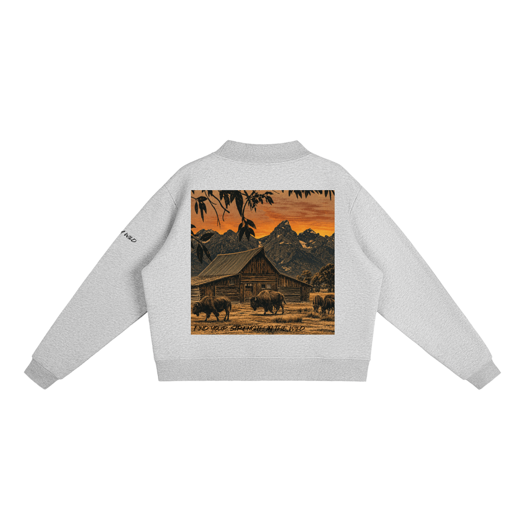 Buffalo Graphic Mock-Neck Crew Sweatshirt