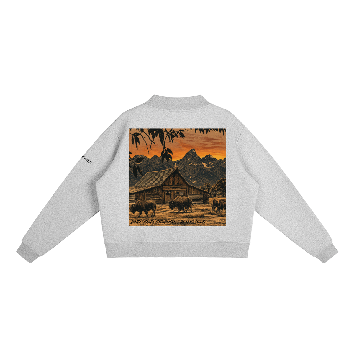 Buffalo Graphic Mock-Neck Crew Sweatshirt