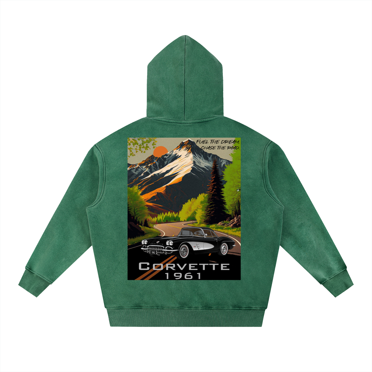 1961 Corvette Mountain Top  Snow Washed Hoodie