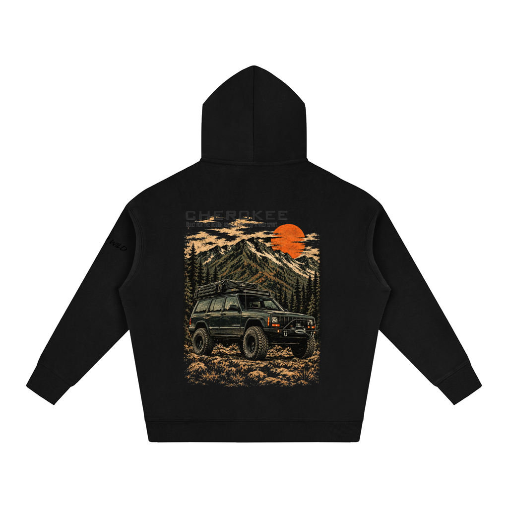 Jeep Cherokee Mountain Top Oversize Fleeced Hoodie