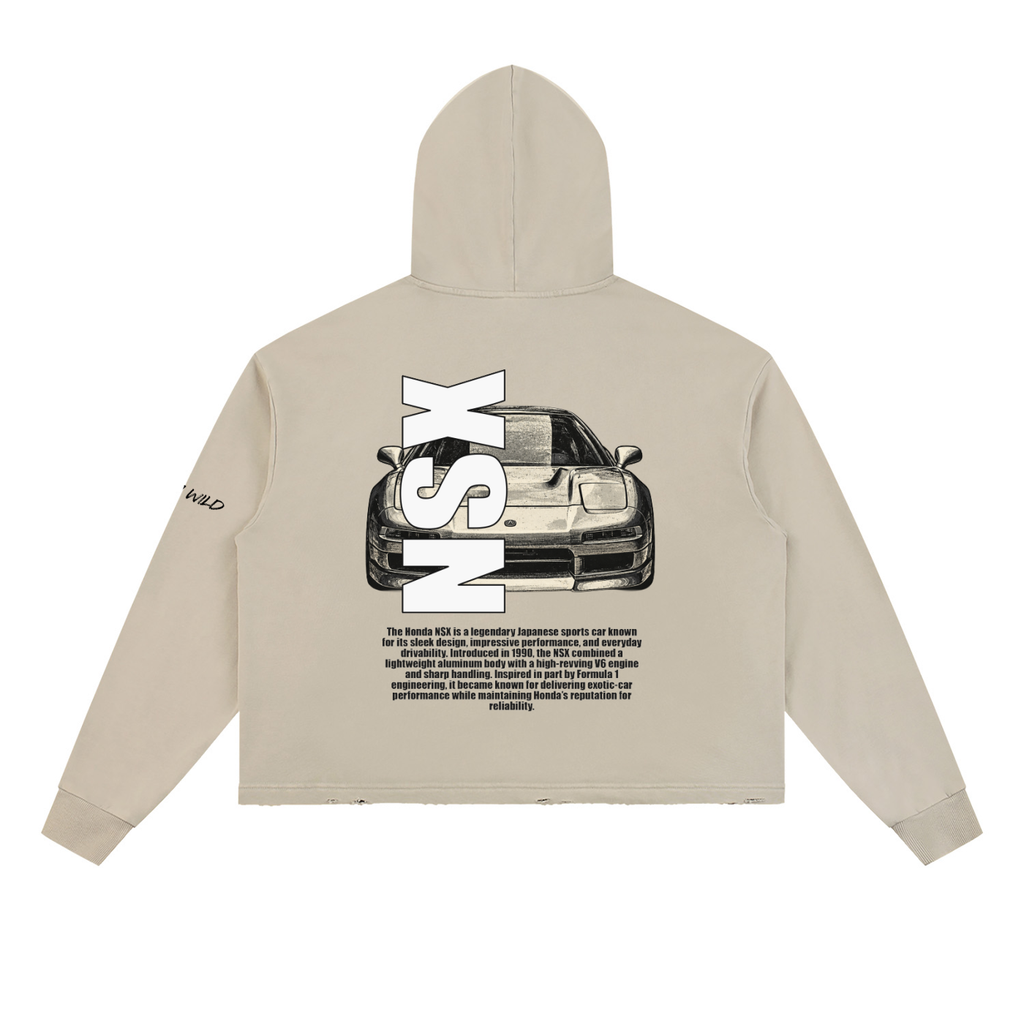 HONDA NSX Mountain Top Vintage Washed Frayed-Hem Hoodie