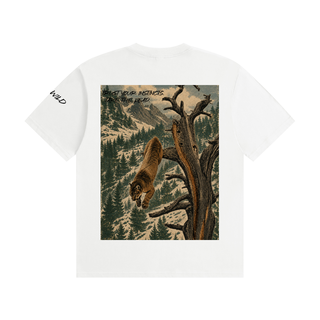 Mountain Lion Graphic Seamless Cotton T-Shirt