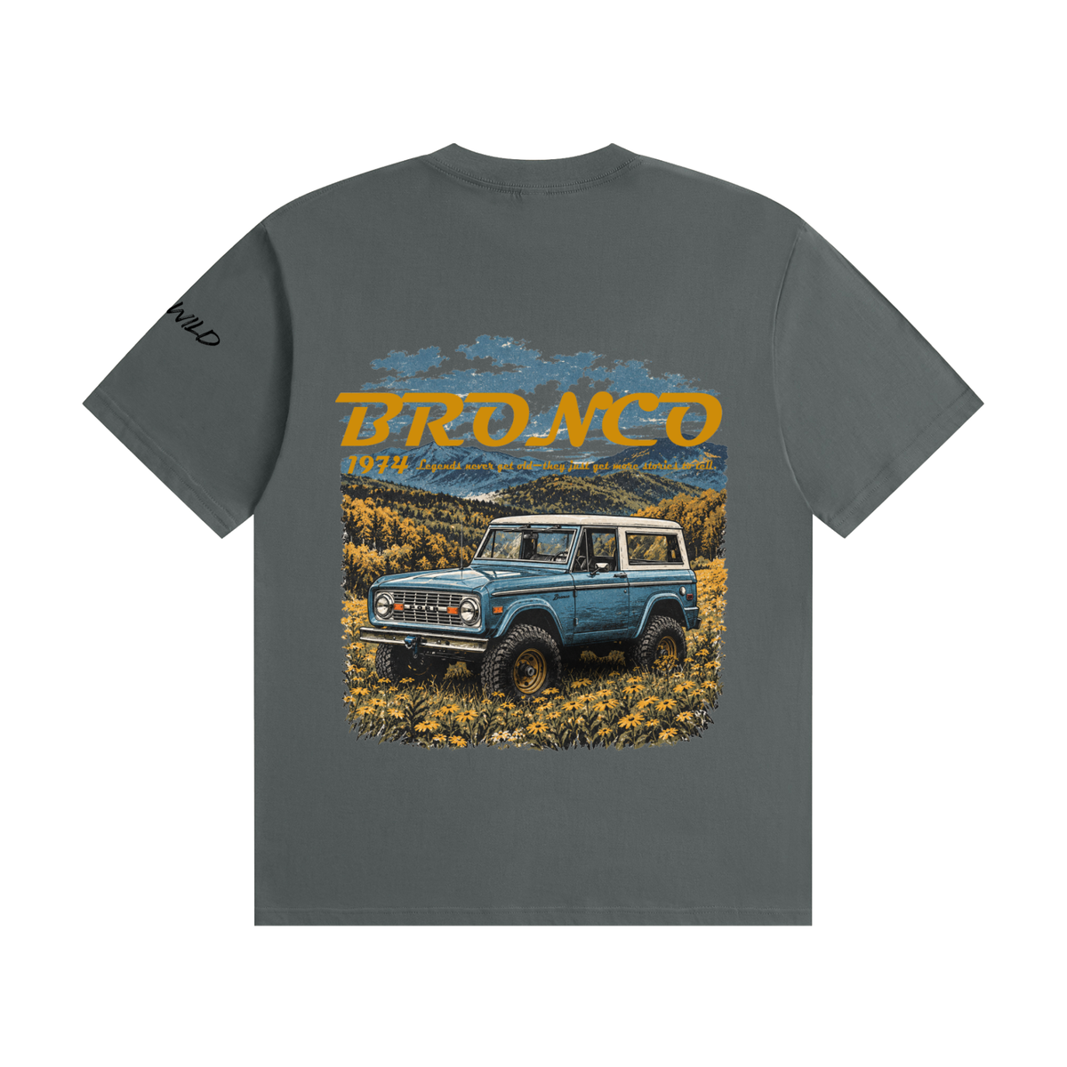 1974 Bronco Mountain Top Unisex Seamless Cotton T-Shirt