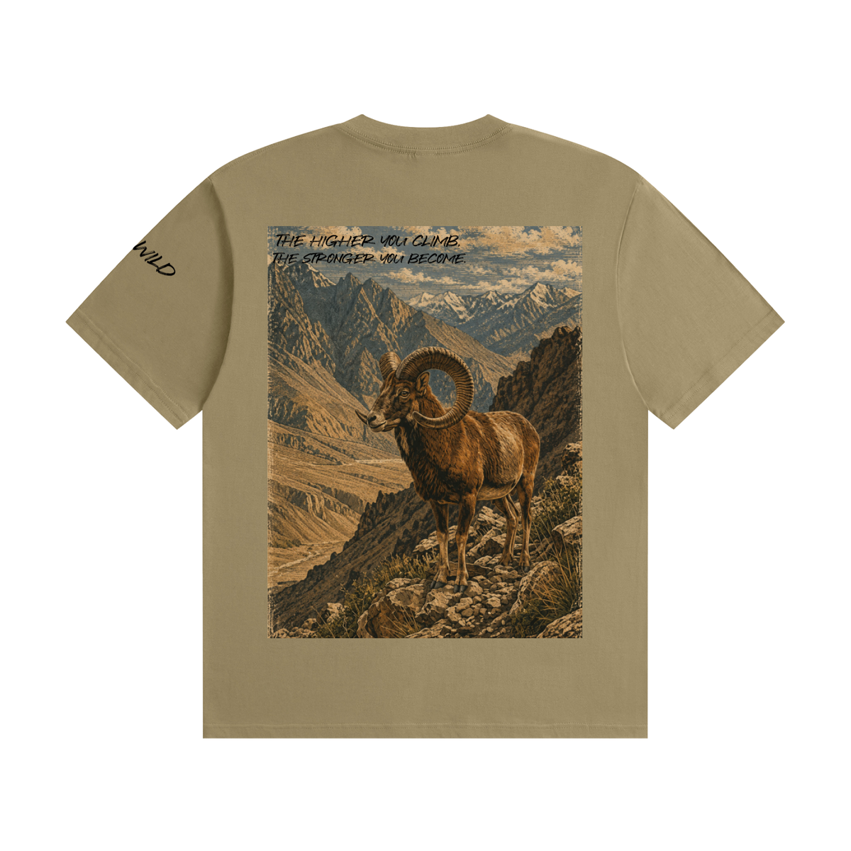 Bighorn Ram Graphic Seamless Cotton T-Shirt