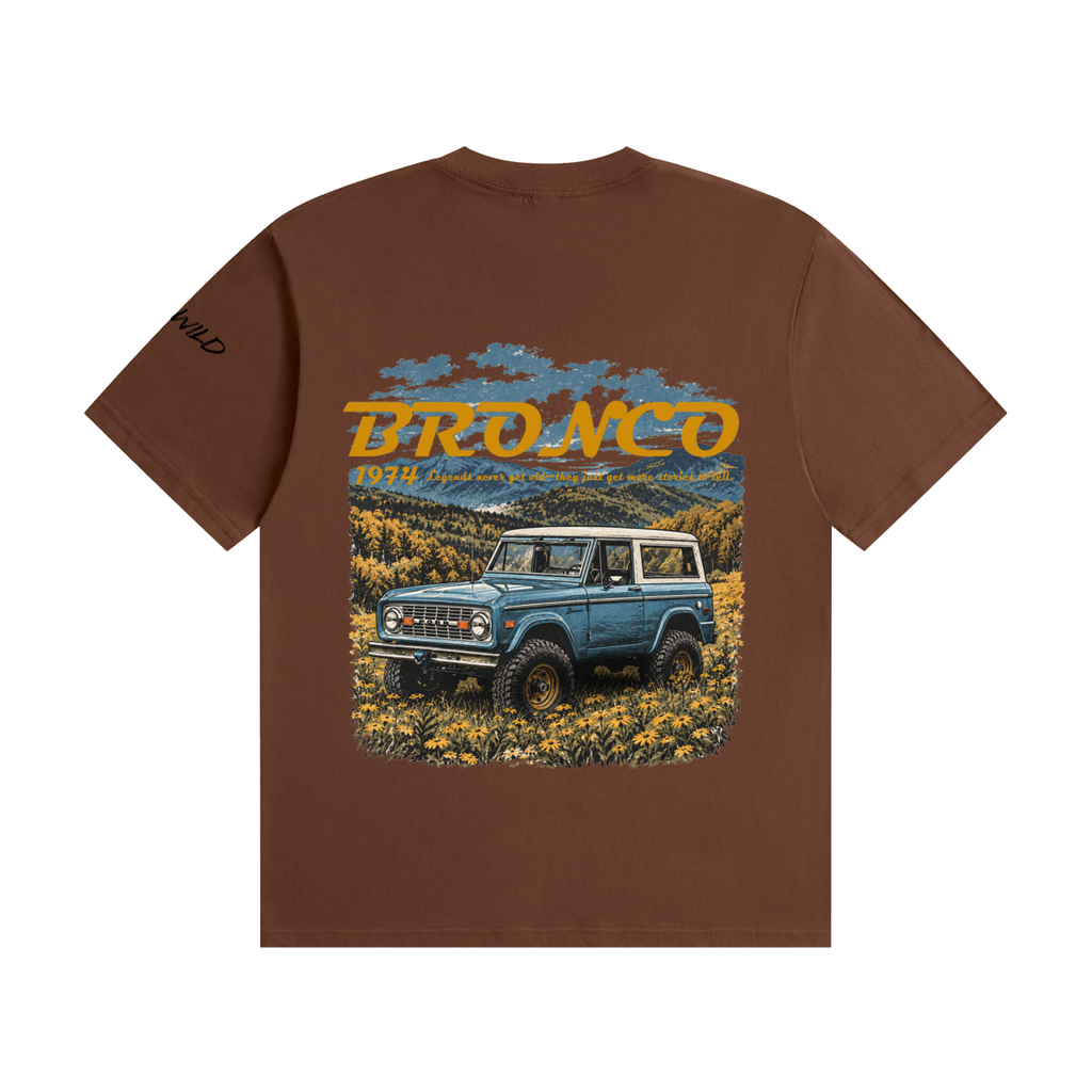1974 Bronco Mountain Top Unisex Seamless Cotton T-Shirt