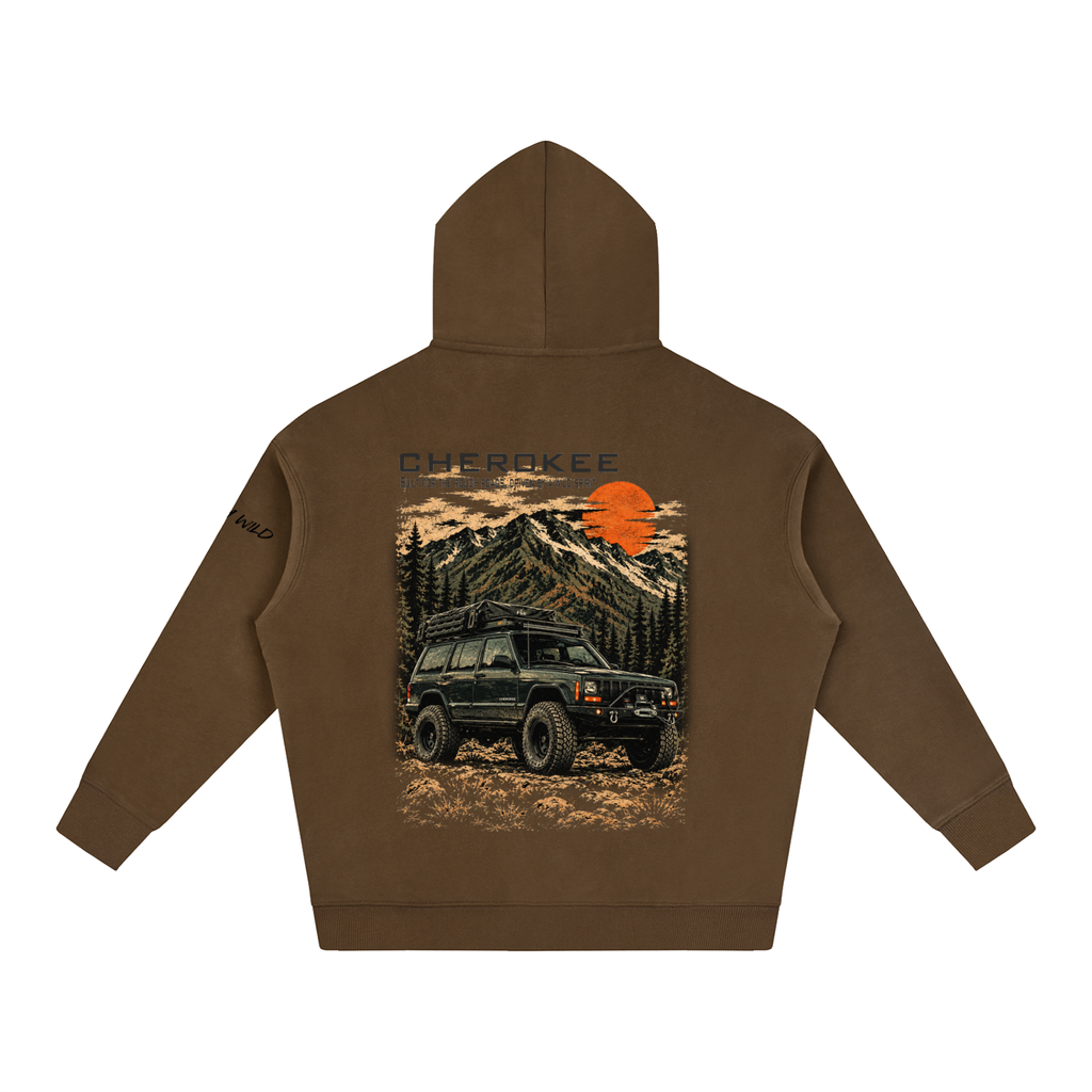 Jeep Cherokee Mountain Top Oversize Fleeced Hoodie