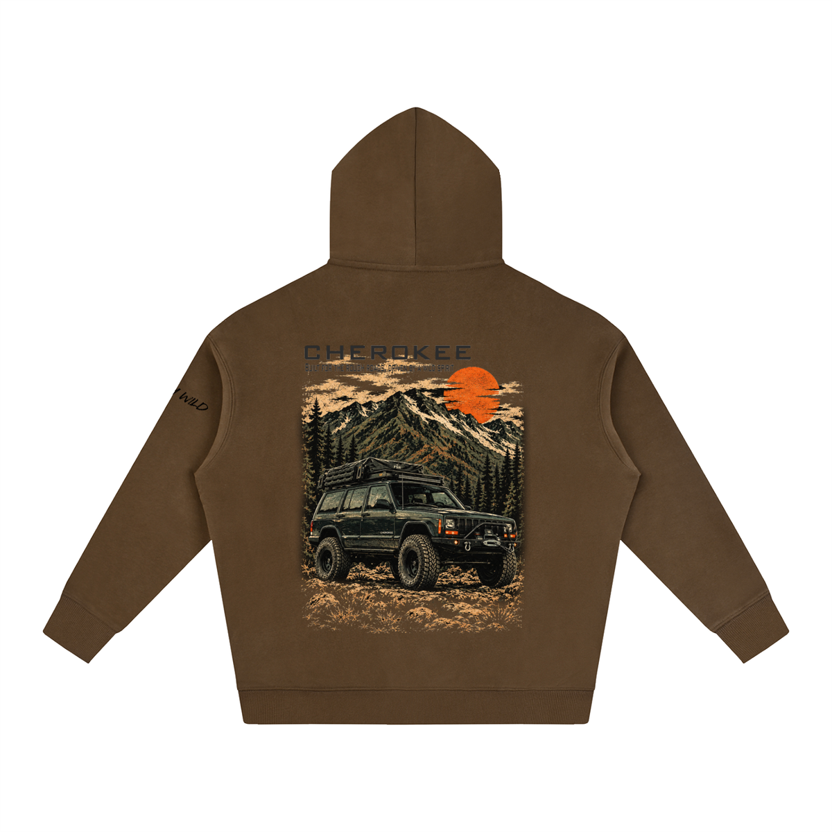 Jeep Cherokee Mountain Top Oversize Fleeced Hoodie