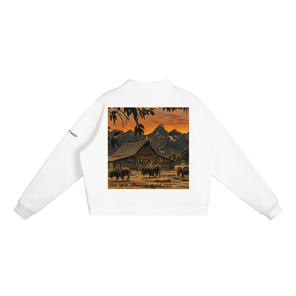 Buffalo Graphic Mock-Neck Crew Sweatshirt