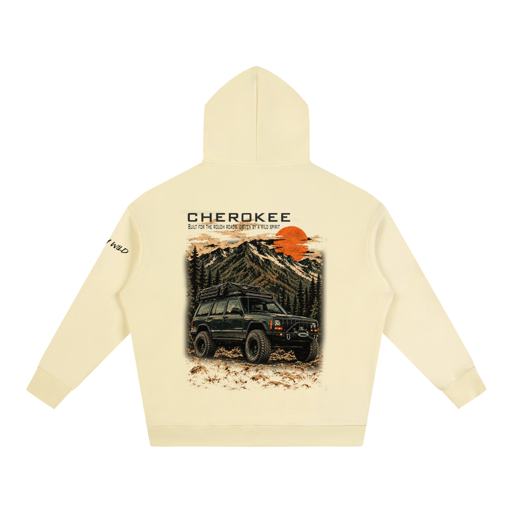 Jeep Cherokee Mountain Top Oversize Fleeced Hoodie