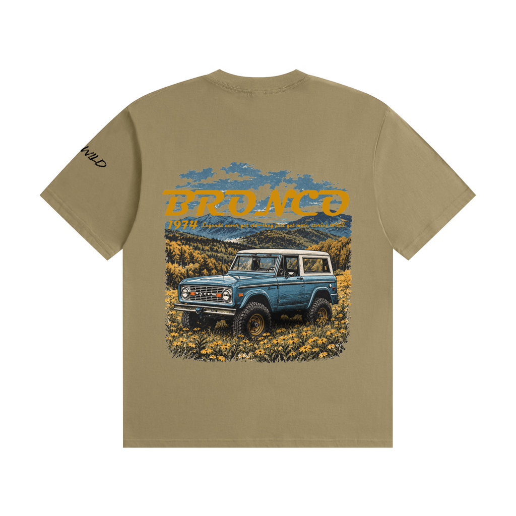 1974 Bronco Mountain Top Unisex Seamless Cotton T-Shirt