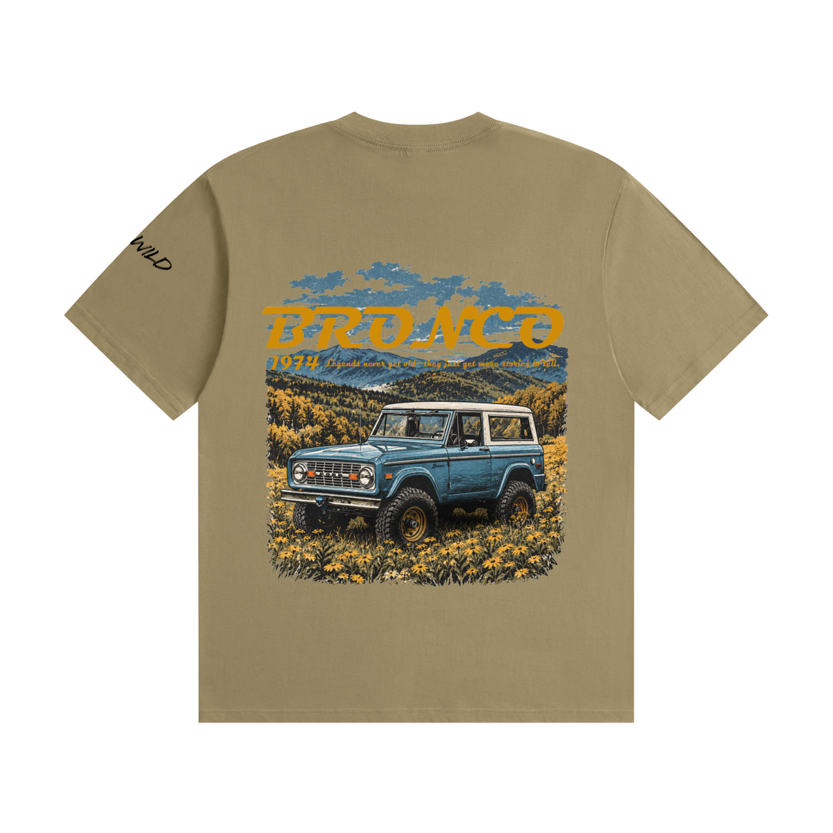 1974 Bronco Mountain Top Unisex Seamless Cotton T-Shirt