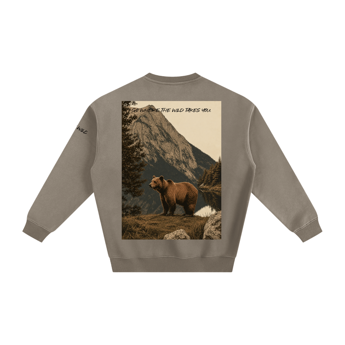 Bear Graphic Fleeced Sweatshirt