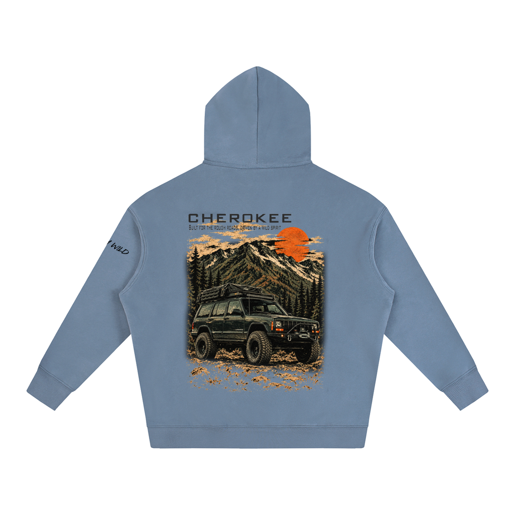 Jeep Cherokee Mountain Top Oversize Fleeced Hoodie