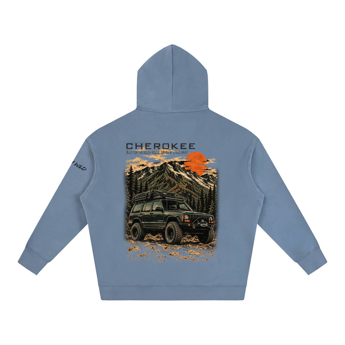 Jeep Cherokee Mountain Top Oversize Fleeced Hoodie