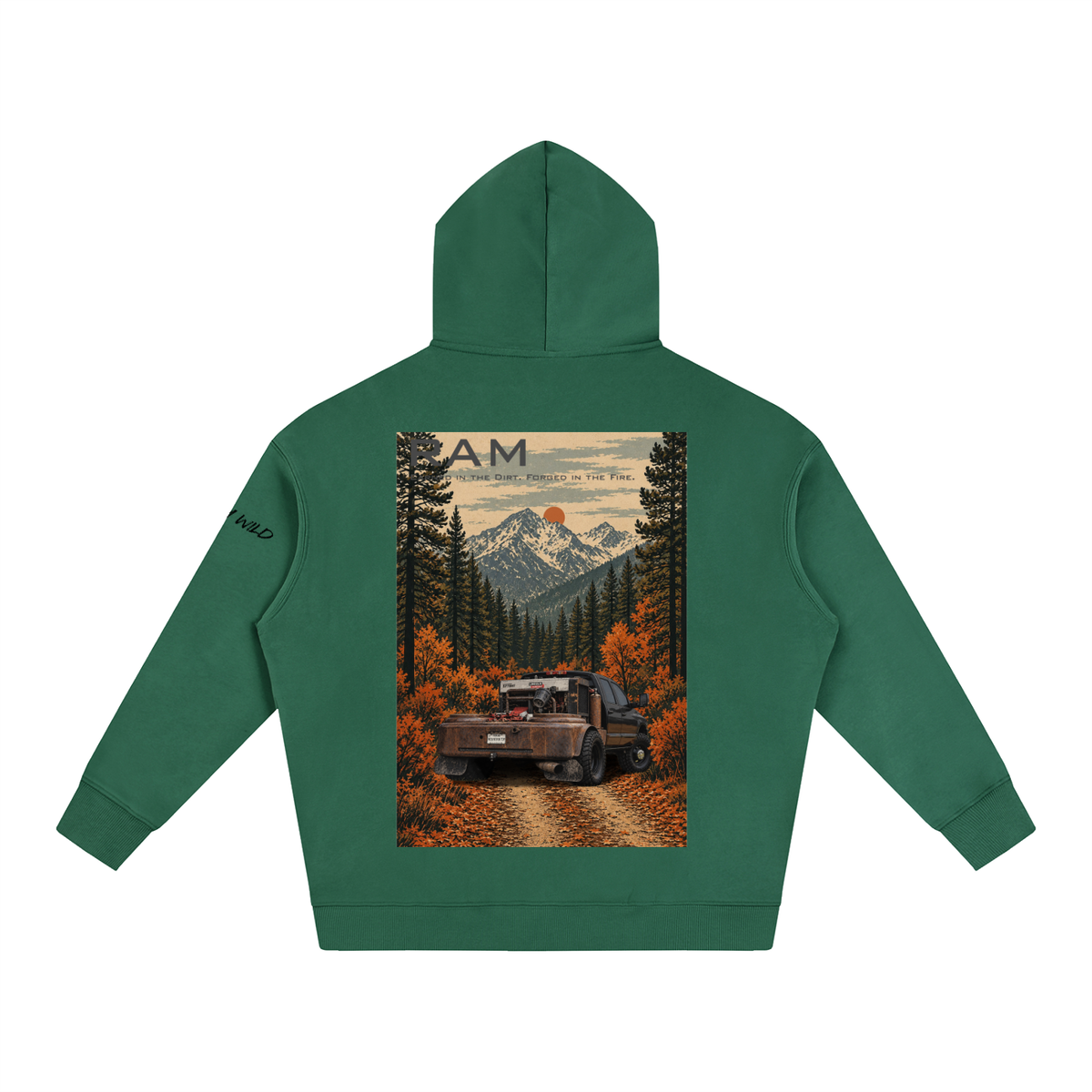 Ram 3500 Welding Truck Mountain Top Oversize Fleeced Hoodie