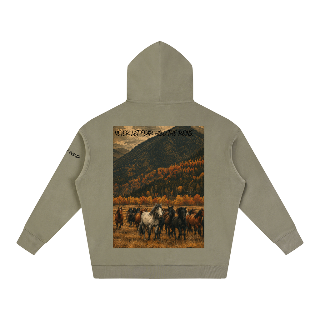 Horse Graphic Oversize Fleeced Hoodie
