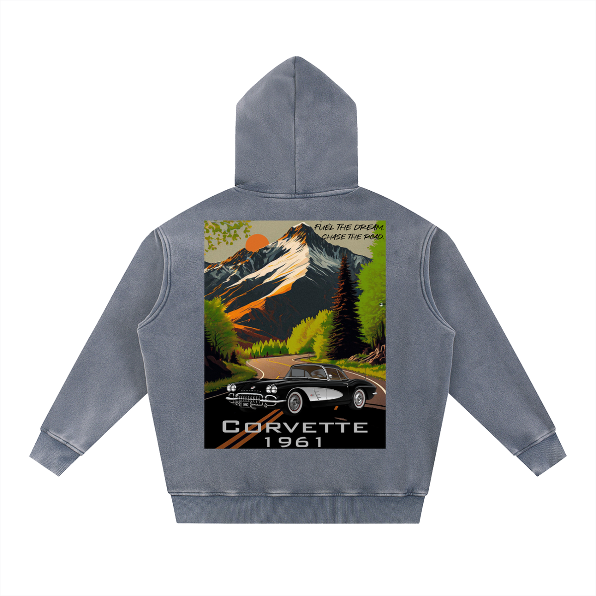 1961 Corvette Mountain Top  Snow Washed Hoodie