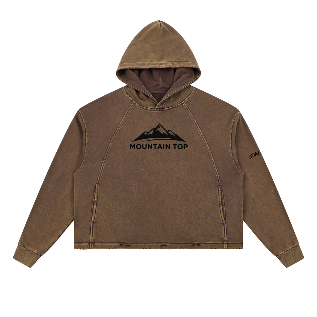 LAMBORGHINI DIABLO GTR Mountain Top Vintage Washed Frayed-Hem Hoodie