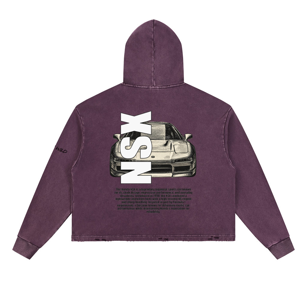 HONDA NSX Mountain Top Vintage Washed Frayed-Hem Hoodie