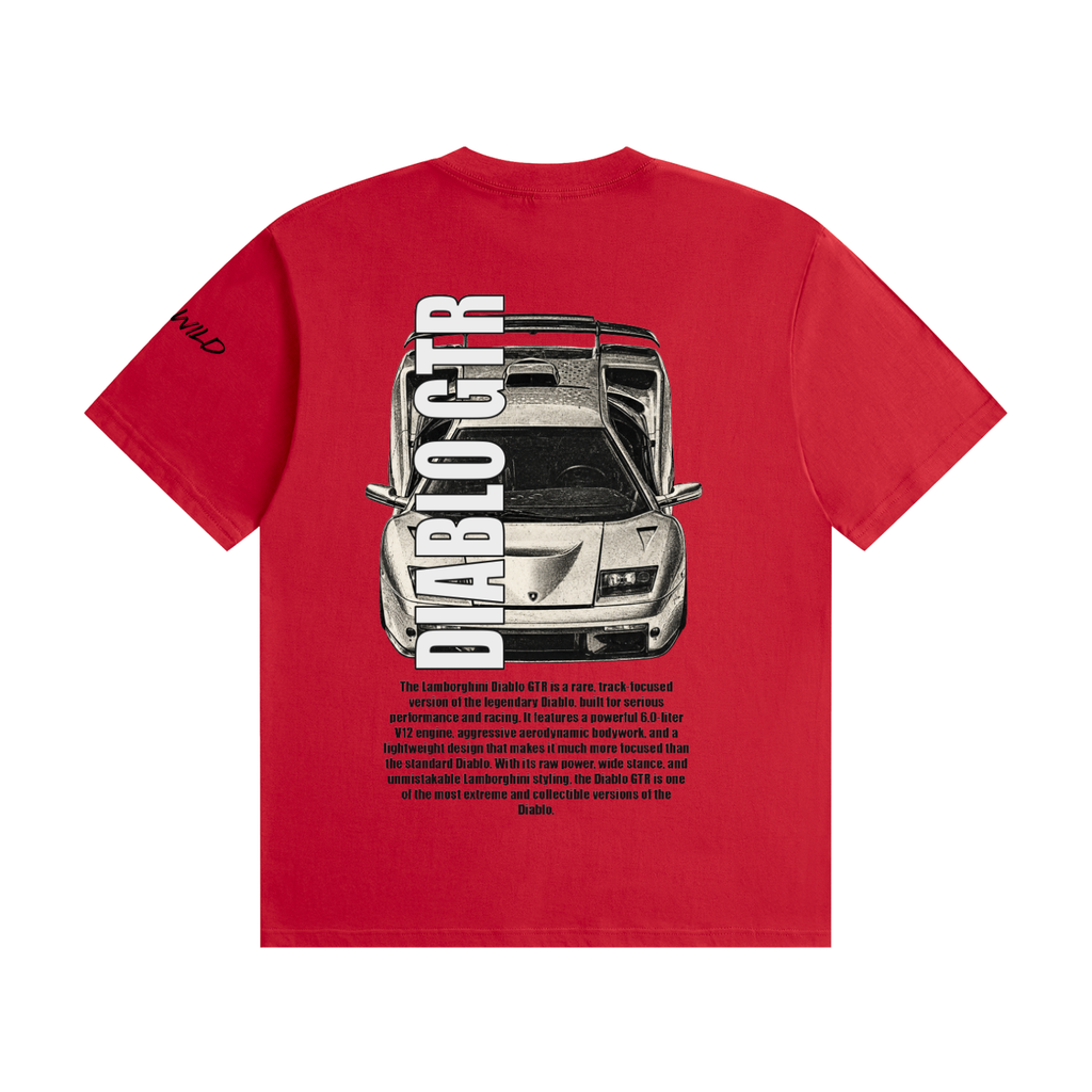 LAMBORGHINI BIABLO GTR Mountain Top Unisex Seamless Cotton T-Shirt